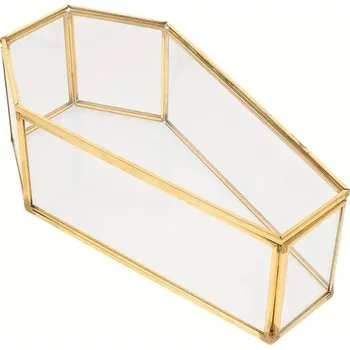 Šperkovnice Zlatá skleněná šperkovnice, vintage