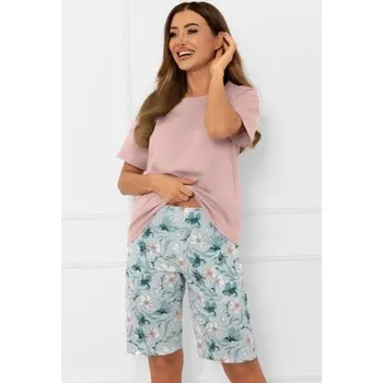 Dámské pyžamo Dámské pyžamo Italian Fashion Perlis - bavlna Mátovo-růžová L