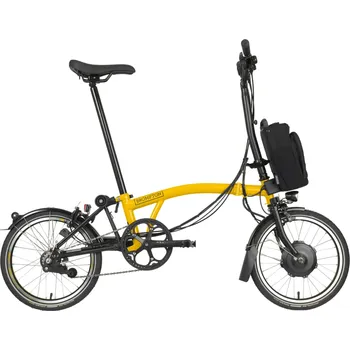Skládací kolo Skládací elektrokolo Brompton Electric C Line 12Speed, Yellow/Black typ řídítek H
