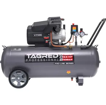 Kompresor Olejový kompresor, kompresor TAGRED 100L V2 10bar 230V dvoupístový, zesílený TA367