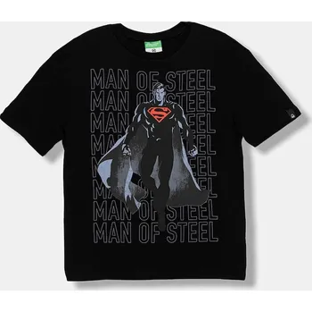 Dětské bavlněné tričko United Colors of Benetton černá barva, s potiskem, 3JERC10PO 3JERC10PO.G.seasonal 99X, vel. 160