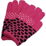 Dámské zimní rukavice s lurexem - rúžová