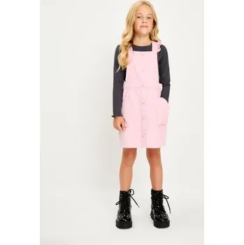 Dívčí oblečení Sinsay - Manšestrové šaty - růžová - 188GG-39X - 188GG-39X-134
