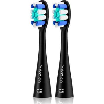 Elektrický zubní kartáček Niceboy ION Sonic Lite náhradní hlavice soft Black 2 ks