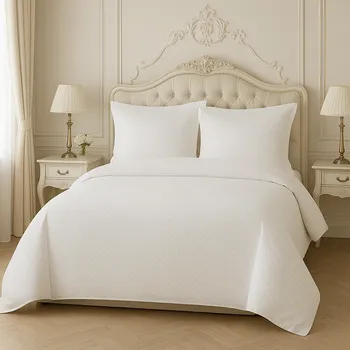 Povlečení Francouzské bavlněné povlečení - Bílé se vzorem