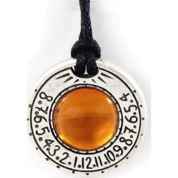Hodiny Náhrdelník a sluneční hodiny Jupiter - oranžový kámen