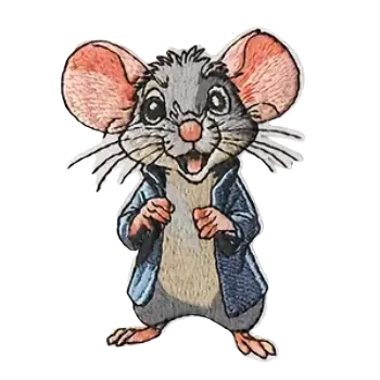 Nášivka Nažehlovací nášivka - myška II (5,2 x 7,1 cm)