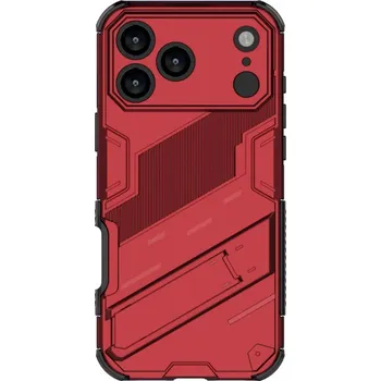 Pouzdro na mobilní telefon Odolný ochranný kryt se stojánkem pro iPhone 17 Pro - červený