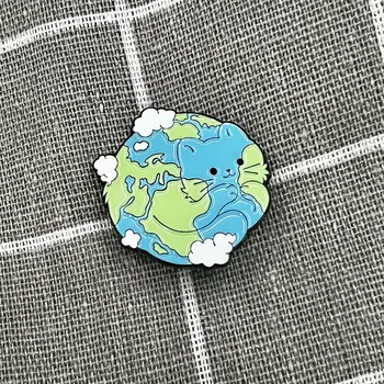 Kočička jako zeměkoule s obláčky