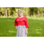 Nelly Dámský lněný top/crop červený velikost: m-l