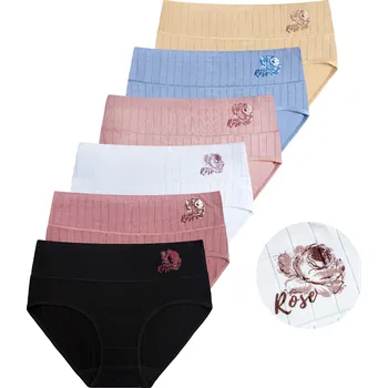 Kalhotky FANNIFEN ROSE Dámské kalhotky s vysokým pasem RM0052 - 3 ks v balení Velikost: 2XL