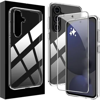 Arc průhledný gelový obal + 2.5D tvrzené sklo na Samsung Galaxy A17 4G/5G - průhledný