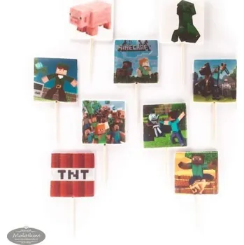 Jedlá dekorace na dort Maincraft – sada cukrových zápichů 2D na dort