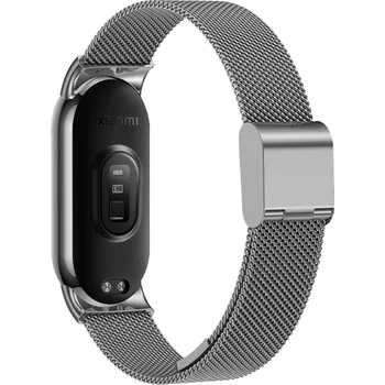 Příslušenství k chytrým hodinkám Milánský tah celokovový náhradní náramek Mi band 8/9/10 Barva: Šedá, Pro Přístroj: Xiaomi Mi Band 8/9/10