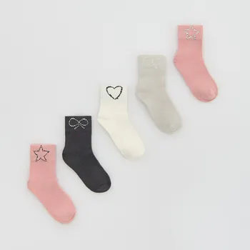 Dívčí oblečení Reserved - Bavlněné ponožky 5 pack - vícebarevná - 313GU-MLC - 313GU-MLC-K19