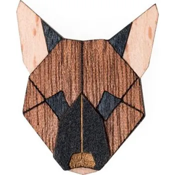 Brož Bewooden dřevěná brož German Shepherd Brooch