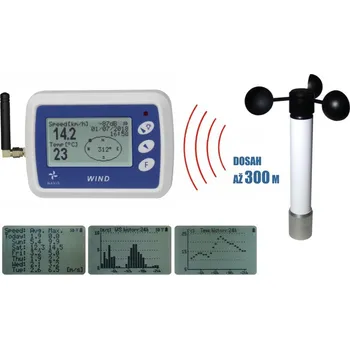 Anemometr Bezdrátový měřič rychlosti větru s dlouhým dosahem WL12-WS