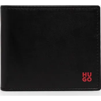 Peněženka Kožená peněženka HUGO Tibby_N_4cc coin černá barva, 50546136 99X, vel. ONE SIZE