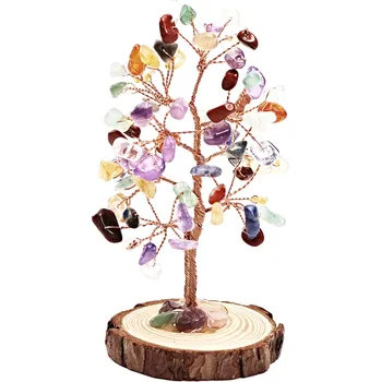 Drahý kámen Magieprirody.cz Strom života z minerálů na dřevěném podstavci #ZB328