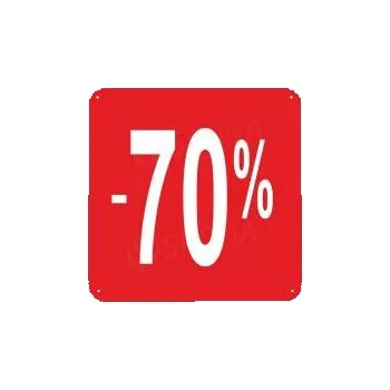 Dárková visačka Papírové visačky SKONTO 240 x 240 mm, potisk "-70%", červené, 10 ks