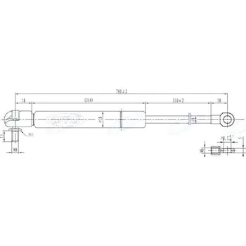 Kapota Plynová vzpěra 391mm - 700mm, 350N