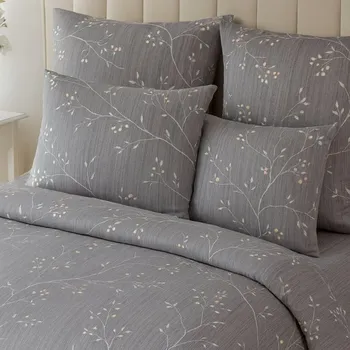 Povlečení Francouzské bavlněné povlečení Šedé s drobnými plody