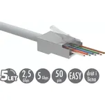 Univerzální EASY konektor RJ45 CAT5E STP 8p8c na drát i licnu SXRJ45-5E-STP-EASY 100ks