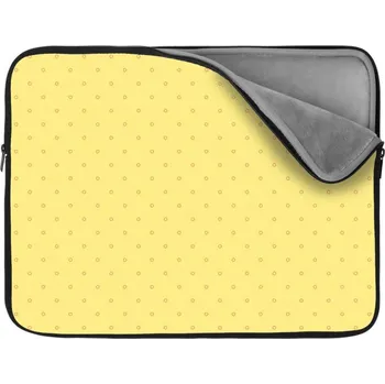 pouzdro na notebook Sablio Obal na notebook Červené kroužky na žluté - 13"