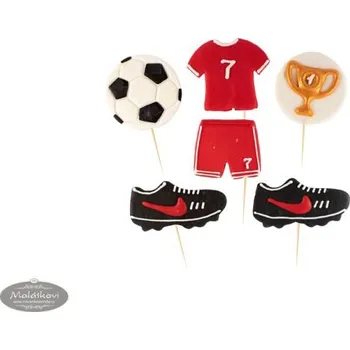 Jedlá dekorace na dort Sada cukrových zápichů – fotbalové dresy