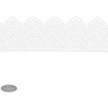 Jedlá dekorace na dort K-Decor Cukrová krajka bílá - šířka 8 cm