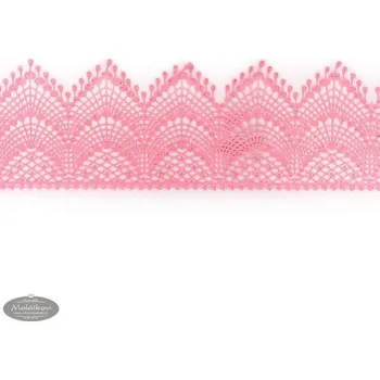 Jedlá dekorace na dort K-Decor Cukrová krajka růžová - šířka 8 cm