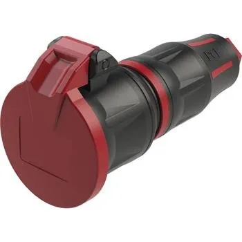 PCE ochr. kontak.zás. 2SL TOPTAURUS2 gum. 2pólová s krytem IP54 černá/červená