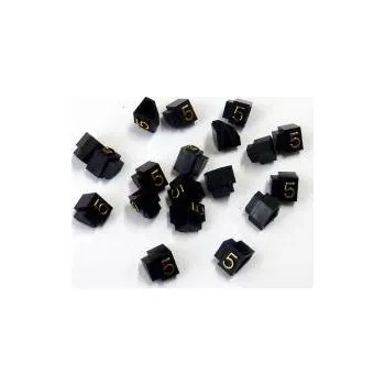 Dárková visačka Cenovky Q 3D, 6 x 9 mm, náhradní číslo "5", zlatý prolis, 20 ks