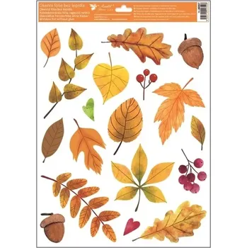 Okenní dekorace Anděl Okenní fólie Podzimní listy s šípky 42 x 30 cm
