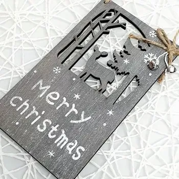 Vánoční dekorace Dřevěná dekorace na Vánoce - Merry Christmas šedá
