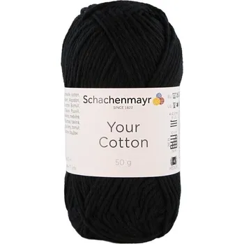 Příze Schachenmayr Your Cotton 00099 Black Pletací příze