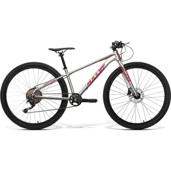 Dětské kolo AMULET 29 Youngster 1.11 SH, alu brushed transparent/red, 2023 - vel. M Stříbrná, Červená
