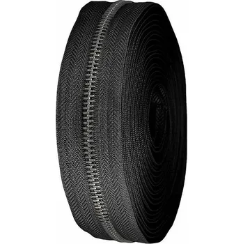 Zip Zip kovový No 5 metráž - 3 černá platina