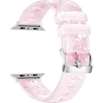 Příslušenství k chytrým hodinkám Průhledný diamantový řemínek pro Apple Watch 42/44/45/46/49mm Barva náramku: Růžová