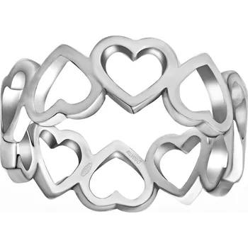 Prsten Stříbrný prsten Coradia se srdíčky velikost obvod 52 mm QR623RS-obvod 52 mm