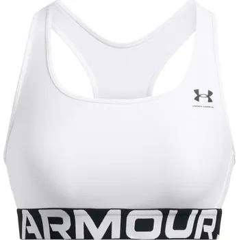 Podprsenka Dámská sportovní podprsenka s výztuží Under Armour HG MID BRANDED W bílá 1383544-100 - XL | UK 12 | US 13