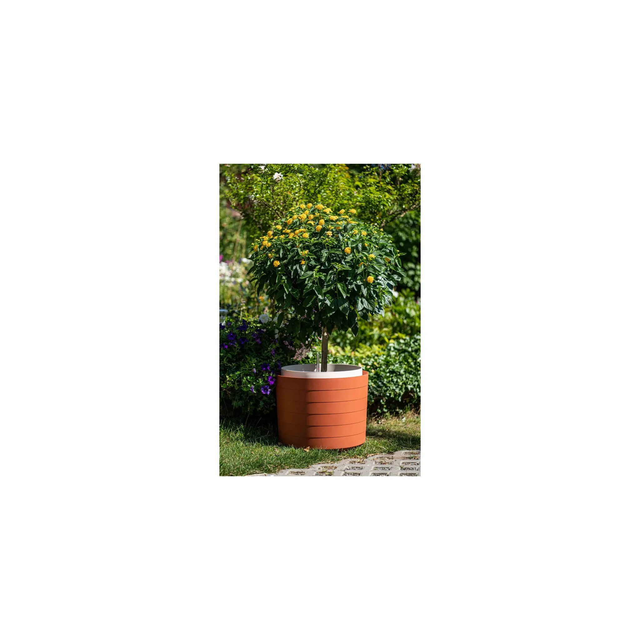 Fotografie 2 - Květináč Plastia Berberis 55 cm terakota/slonová kost