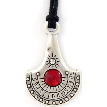 Hodiny Náhrdelník a sluneční hodiny Nil - červený kámen