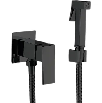 Bidetová baterie s bidetovou sprškou MIXXUS PREMIUM KUBUS 002 (INNER) BLACK, černá | KUBUS 002 (INNER) BLACK