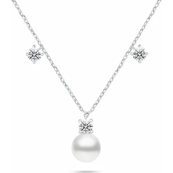 Náhrdelník Brilio Silver Exkluzivní stříbrný náhrdelník s perlou a zirkony NCL213W + 2 měsíce na vrácení zboží