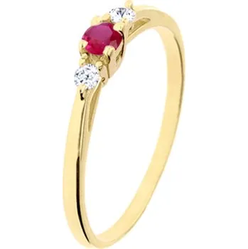 Prsten Leru Zlatý prsten s rubínem a diamantem Velikost a váha prstenu: 54(váha 1,45g)