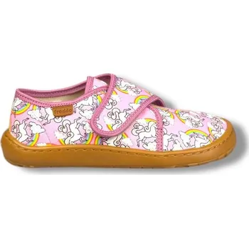 Dívčí bačkory Froddo G1700421-4 – dívčí barefoot bačkory starorůžové s jednorožcem - 30