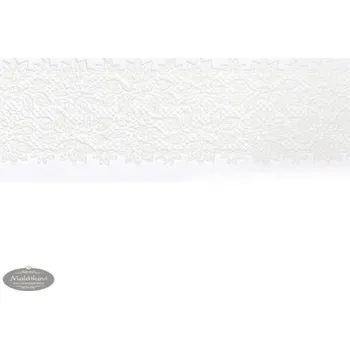 Jedlá dekorace na dort Cukrová krajka bílá - šířka 8 cm