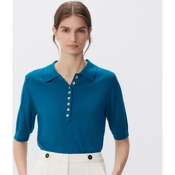 Dámský svetr Reserved - Svetr s příměsí vlny - tmavě tyrkysová - 358GP-69X - 358GP-69X-M