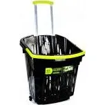 Nákupní košík na kolečkách ECO, objem 38 litrů, černý plast